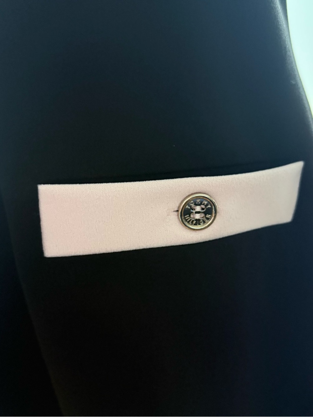 Tommy Hilfiger Black Mini Dress with Blush Pink Trim - Picture 2 of 5